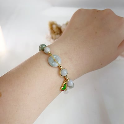 平安扣玉/平安無事-《天然A貨翡翠平安扣手鍊》6