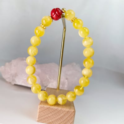 避邪擋煞/招財納福-《白花蜜蠟帝王砂蓮花手鍊》3