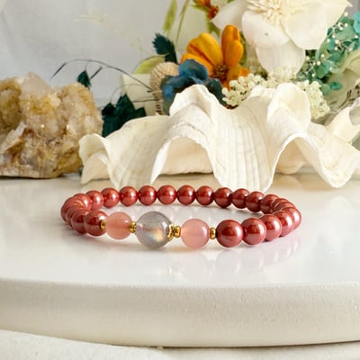 避邪擋煞 / 開運招財-《冰拉長鹽源帝王砂硃砂手鍊》3