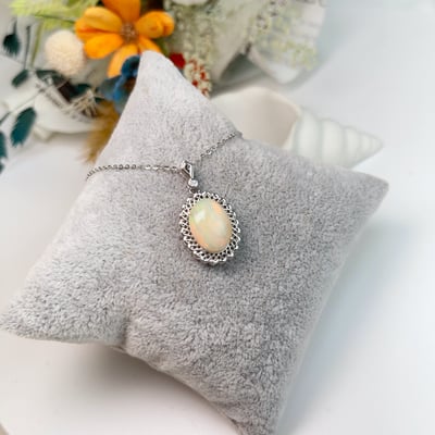 多色遊彩/天然蛋白石-《高遊彩火彩蛋白石項鍊》5