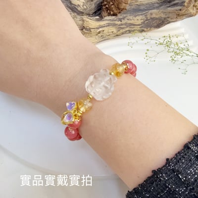 運勢/招財/貴人-《白水晶九尾狐薔薇輝石手鍊》6