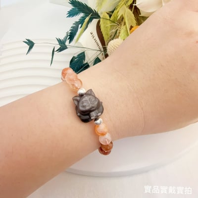 招財/擋煞/防小人-《銀曜九尾狐紅膠花手鍊》5