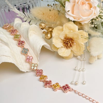 色澤濃郁/彩虹避邪-《花朵彩色碧璽珠寶手鍊》4