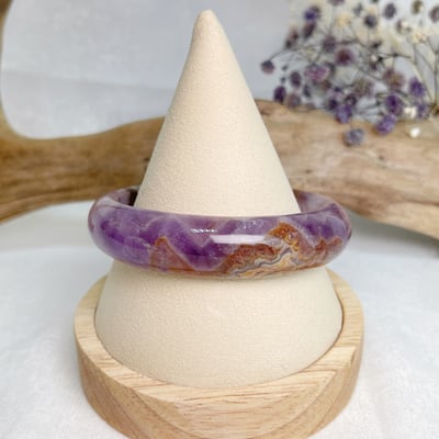 原礦紫水晶瑪瑙鐲A111