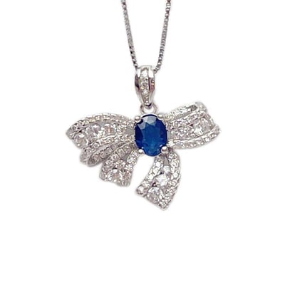 蝴蝶結藍寶項鍊1