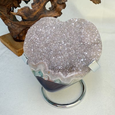 聚財聚氣/淨化磁場-《砂糖灰體原礦紫晶鎮擺件》2