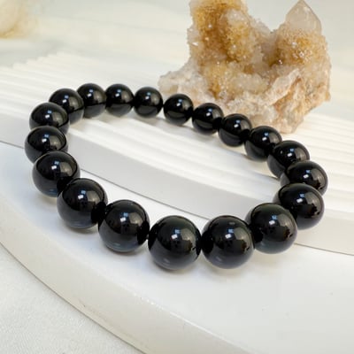 擋煞/避邪/防小人-《10mm墨西哥彩虹黑曜手珠》2