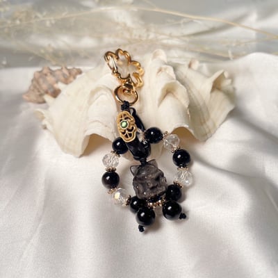 鎮煞/避邪/小人-《瑪瑙圈銀曜九尾狐吊飾》3