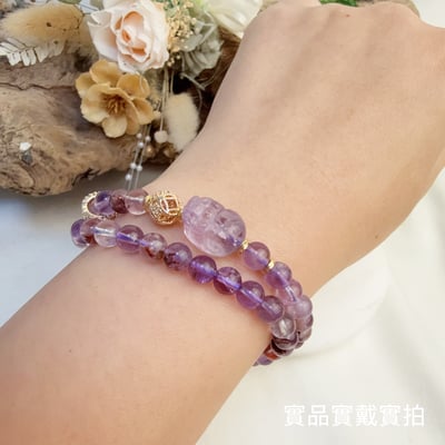 貴人/事業/健康-《紫幽靈雙圈貔貅手鍊》5