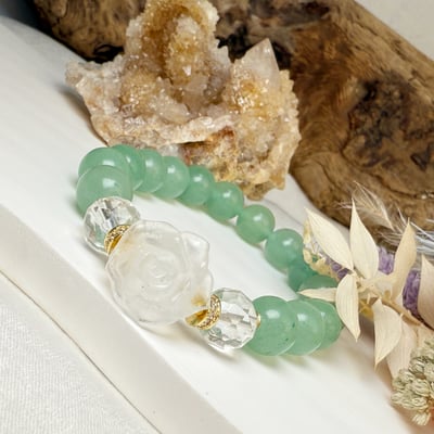 事業寶石-《白水晶花東菱玉手鍊》2