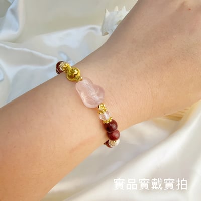 桃花人緣/健康財富-《粉晶狐狸珍珠紅髮晶手鍊》6