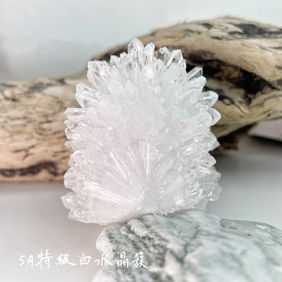 擋煞平安/改善磁場-《頂級旺花白水晶簇原礦擺件》83