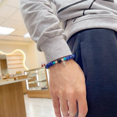 原礦無染/濃郁湛藍-《一葉致富青金石手鍊》6