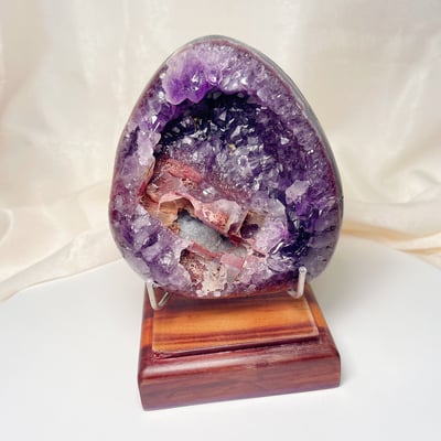 紫水晶共生幽靈水晶奇石水晶座1