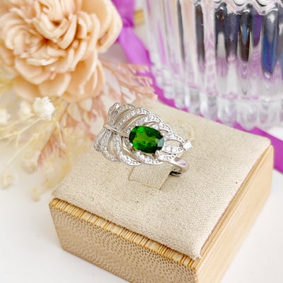 綠透輝石葉子戒指5