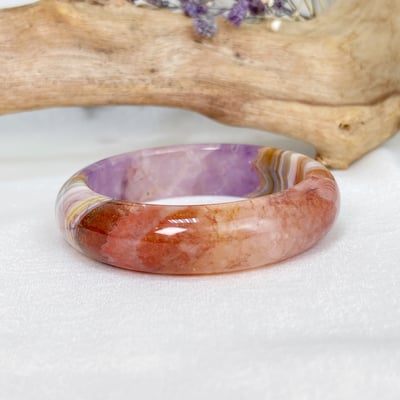 原礦紫水晶瑪瑙鐲A53