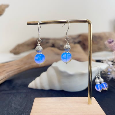 金藍高淨體/避邪招財-《收藏級藍珀琥珀手作耳環》5