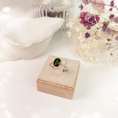 綠透輝石鑽金圈戒指3