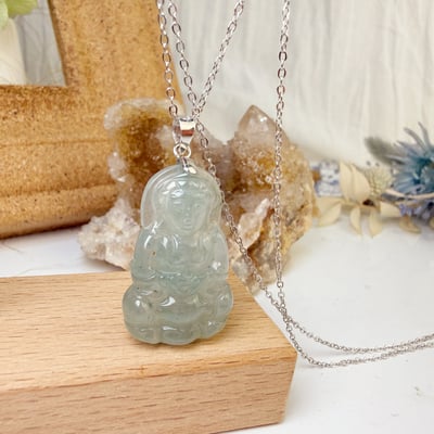 平安/吉祥/靜心-《冰種翡翠觀音項鍊》4