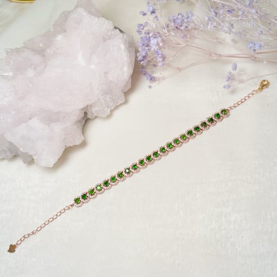 綠透輝石玫瑰金手鍊4