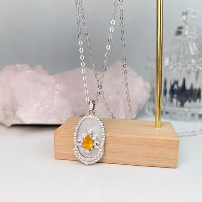 錳鋁榴石宮廷風貝母項鍊5