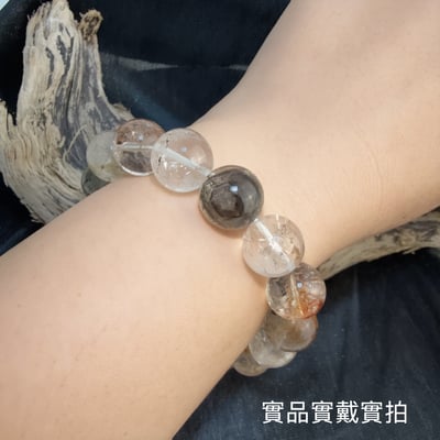 高頻能量/避邪/冥想-《13.5mm彩色骸骨閃靈水晶手鍊》5