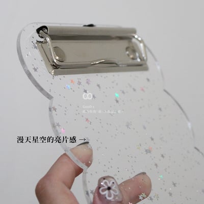 壓克力小板夾 寫字板 菜單夾 文具 辦公用品 金蔥 海棠 拍照道具 裝飾 擺飾 擺件 造型 原創設計8
