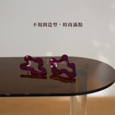 不規則耳環 時尚 S925純銀 銀針 壓克力 現代 耳針 耳釘 耳環 裝飾 精緻 創意 簡約 手工 改耳夾2