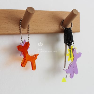 氣球狗吊飾 鑰匙扣 鑰匙圈 壓克力 小狗 包包掛飾 裝飾 創意 掛件 透明 童趣 文創 手作DIY 客製化3