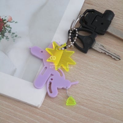 氣球狗吊飾 鑰匙扣 鑰匙圈 壓克力 小狗 包包掛飾 裝飾 創意 掛件 透明 童趣 文創 手作DIY 客製化7