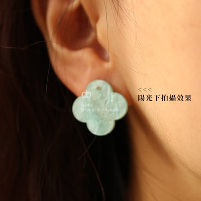 珠光幸運草耳環 S925純銀 銀針 花朵系列 雲彩 壓克力 手工 四葉草 耳針 耳釘 耳環 珍珠 精緻 貴氣4
