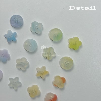 可愛壓克力鈕扣 雲彩 造型 隨機 彩色 星星 愛心 花朵 衣服 服飾 手工針織 編織 針線活 創意設計3