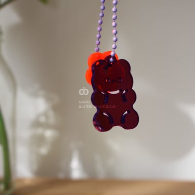 小熊軟糖吊飾 花朵 壓克力吊飾 鑰匙圈 文具 掛飾 配件 擺設 可愛小物 居家生活 裝飾 手作DIY 繽紛5