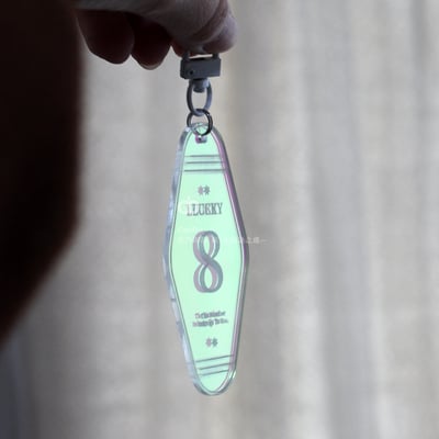 幸運數字 飯店卡吊飾 鑰匙圈 虹彩 生日月 掛飾 擺設 裝飾 掛件 拍照攝影 道具 手作DIY 送禮 祝福1