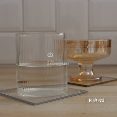 波紋杯墊 毛玻璃 壓克力 拍照道具 水波紋 透明 居家 家具 擺飾 擺件 攝影 金銀邊 造型杯墊 文創商品2