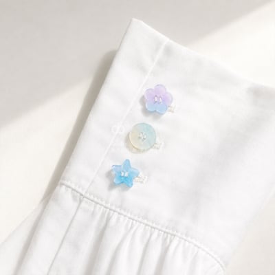 可愛壓克力鈕扣 雲彩 造型 隨機 彩色 星星 愛心 花朵 衣服 服飾 手工針織 編織 針線活 創意設計2