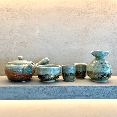 大堀相馬燒 京月窯 裂縫之壺 清酒壺2