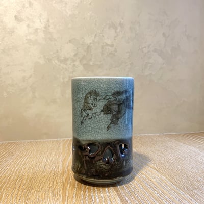 大堀相馬燒 京月窯 馬上有喜 茶杯1
