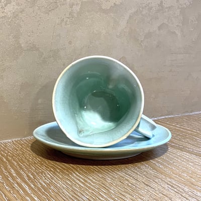 大堀相馬燒 京月窯 愛心形狀咖啡杯組（含碟子）3