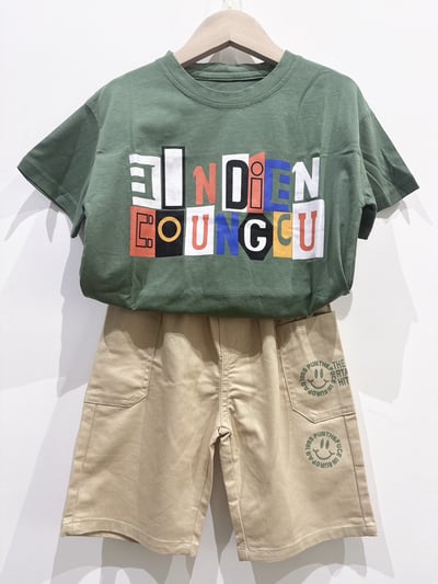 【INDIEN SQUARE撞色方塊字母印花｜短T】3