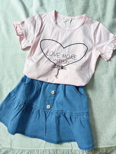 【Heart Pearl Bow愛心珍珠荷葉袖｜短T】6