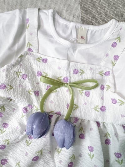 【Tulip Garden紫色鬱金香小清新｜連身裙】5