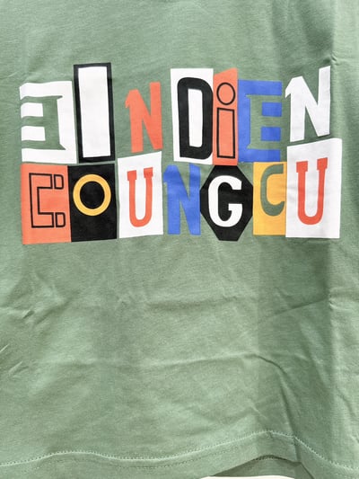 【INDIEN SQUARE撞色方塊字母印花｜短T】4