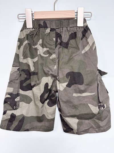 【Camouflage Green 迷彩探險工裝口袋｜短褲】2
