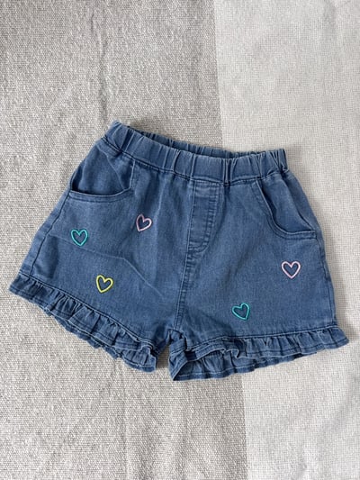 【FRILL HEART｜甜心荷葉邊牛仔｜短褲】1