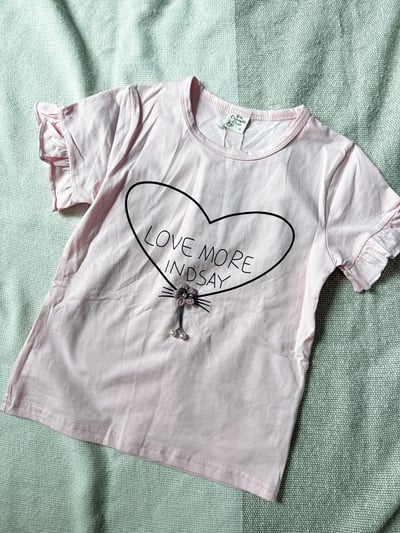 【Heart Pearl Bow愛心珍珠荷葉袖｜短T】3