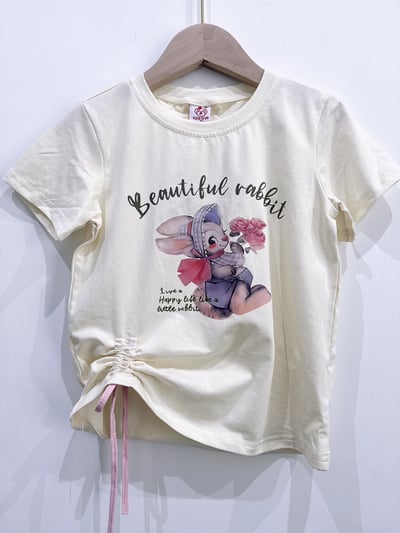 【Beautiful Rabbit 花園兔兔側抽繩｜短T】1