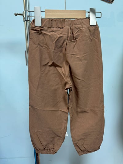 【Vintage lace 日系風◆縮口◆棕色.蕾絲甜美刺繡小花｜長褲】5