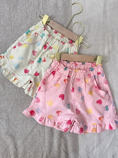 【SWEET HEART彩色愛心荷葉邊｜短褲】4
