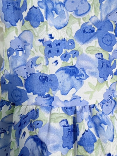 【BlueFlower Summer藍花繪夏蝴蝶袖綁結｜連身裙】】4